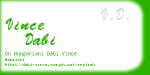 vince dabi business card